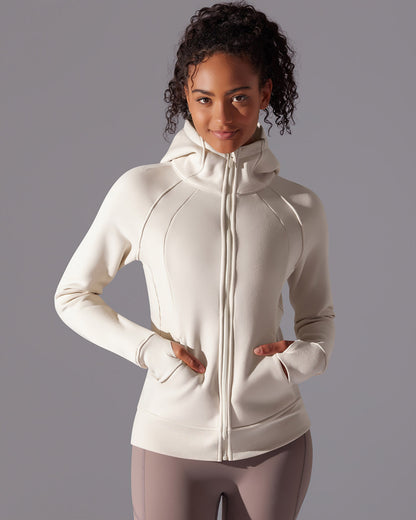 LeRoxy | Dames Hoodie Jas | Crème Beige | Lichtgewicht & Stijlvol