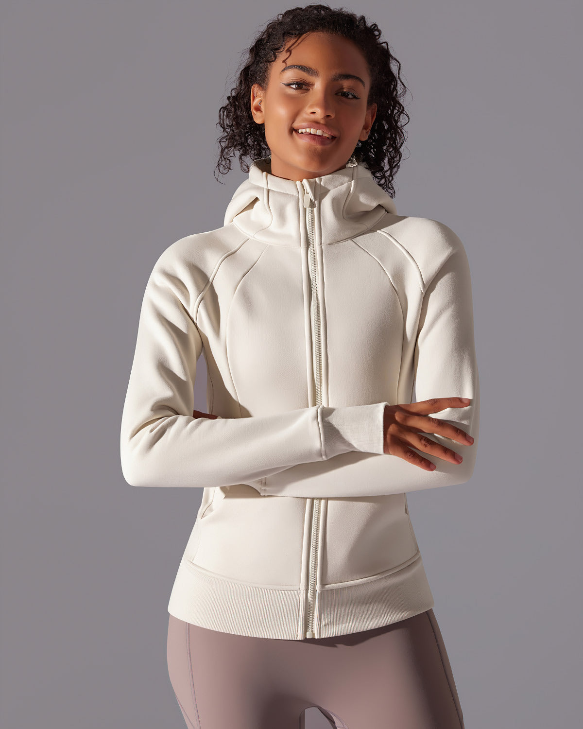 LeRoxy | Dames Hoodie Jas | Crème Beige | Lichtgewicht & Stijlvol