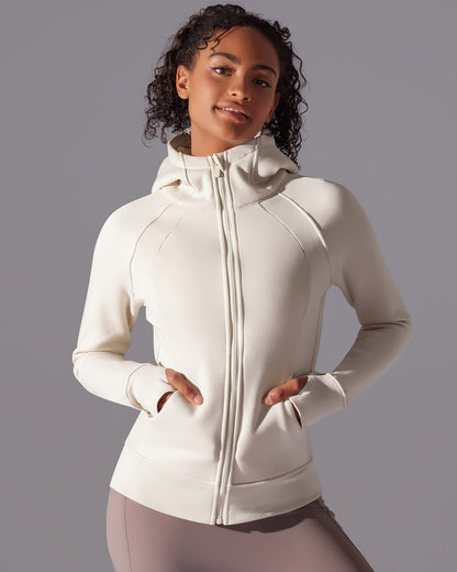 LeRoxy | Dames Hoodie Jas | Crème Beige | Lichtgewicht & Stijlvol