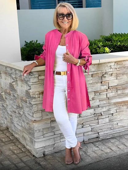 LeRoxy | Elegante Lange Damesblouse van Luchtige Stof | Modieuze Tuniek voor Zomer & Herfst