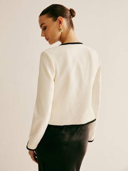LeRoxy | Blazer Dames | Regular Fit | Contrasterende Bies & Striksluiting | LeRoxy Couture