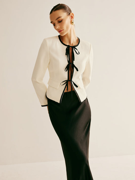 LeRoxy | Blazer Dames | Regular Fit | Contrasterende Bies & Striksluiting | LeRoxy Couture