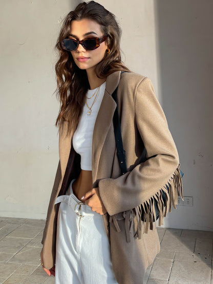 LeRoxy | Couture Blazer met Kwastjes en Split | Regular Fit Essentials