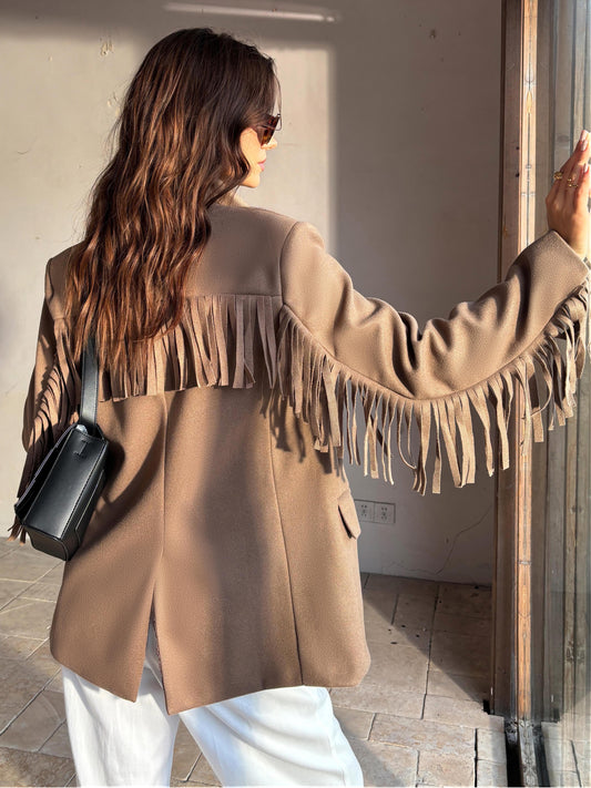 LeRoxy | Couture Blazer met Kwastjes en Split | Regular Fit Essentials