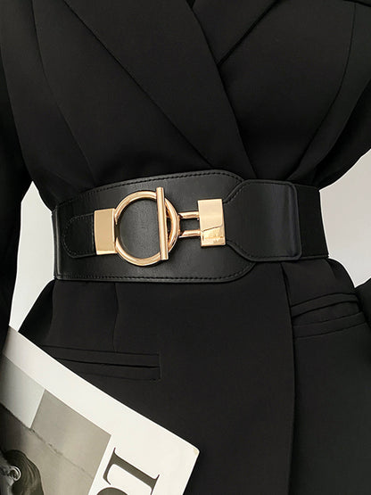 LeRoxy | Metalen Lariat Elastische Brede Riem | Stijlvolle en Verstelbare Mode Riem