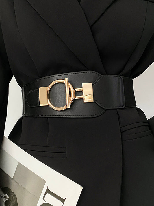 LeRoxy | Metalen Lariat Elastische Brede Riem | Stijlvolle en Verstelbare Mode Riem