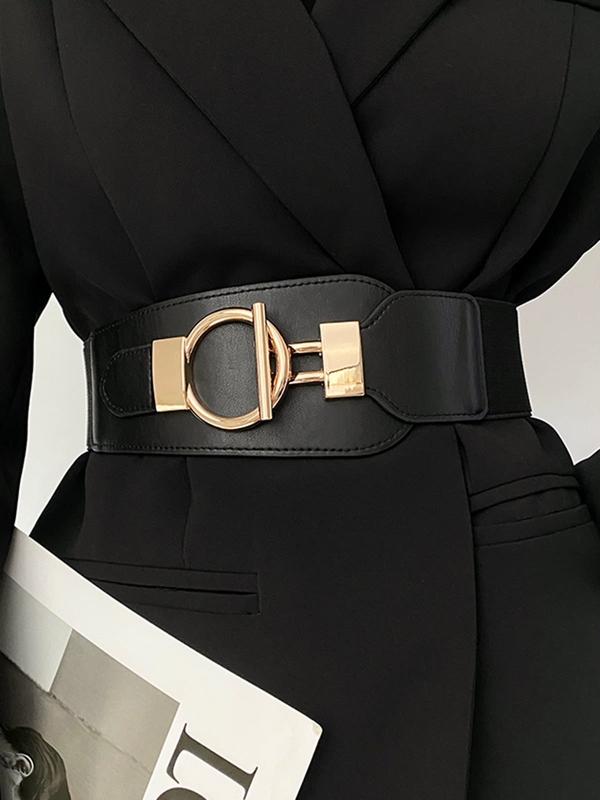 LeRoxy | Metalen Lariat Elastische Brede Riem | Stijlvolle en Verstelbare Mode Riem