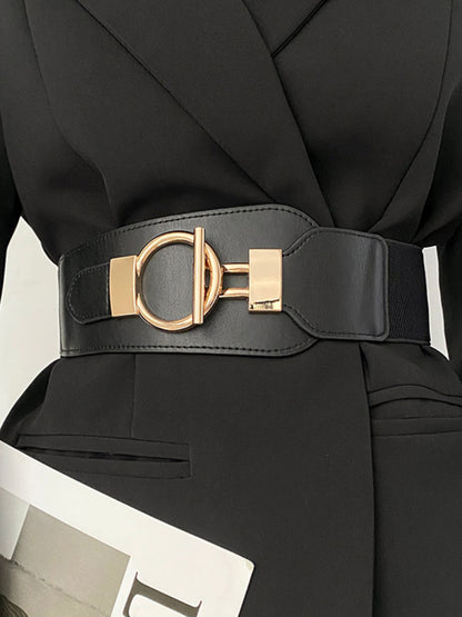 LeRoxy | Metalen Lariat Elastische Brede Riem | Stijlvolle en Verstelbare Mode Riem