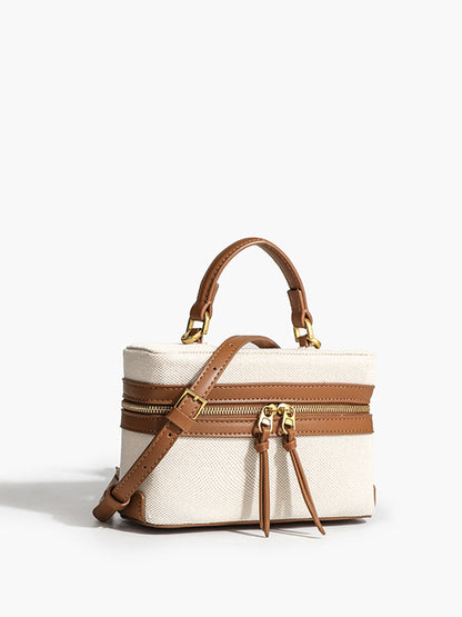 LeRoxy | Chique Dual-Tone Schoudertas met Rits Sluiting | Stijlvolle Tas voor Elke Gelegenheid