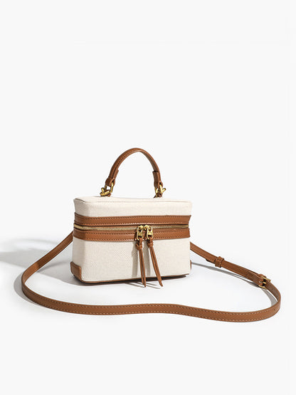 LeRoxy | Chique Dual-Tone Schoudertas met Rits Sluiting | Stijlvolle Tas voor Elke Gelegenheid