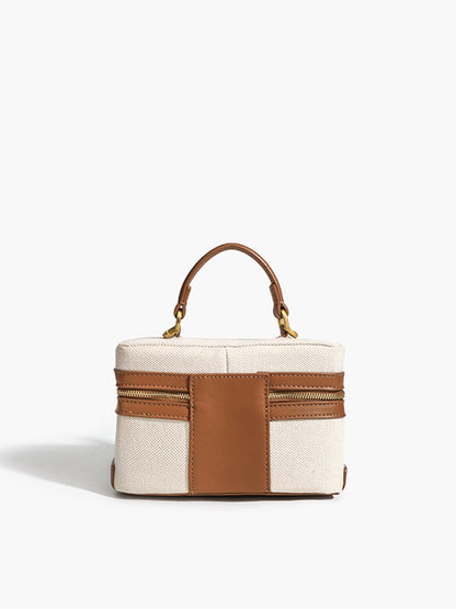 LeRoxy | Chique Dual-Tone Schoudertas met Rits Sluiting | Stijlvolle Tas voor Elke Gelegenheid