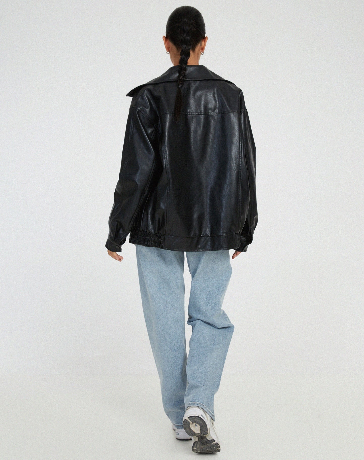 LeRoxy | Trendy Oversized Leren Jas voor Dames | Modieuze Lange Damesjas