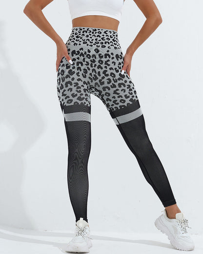 LeRoxy |  Dames Legging met Luipaardprint | Zwart | Comfortabele Sportlegging