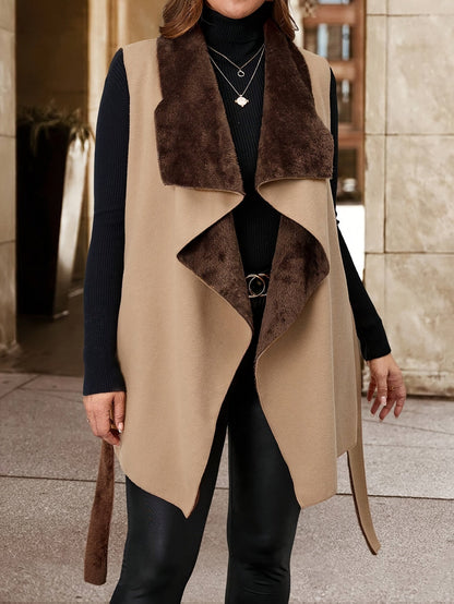 LeRoxy | Mouwloze Open Vest voor Dames met Elegante Strikceintuur | Stijlvolle Mode voor Elke Gelegenheid