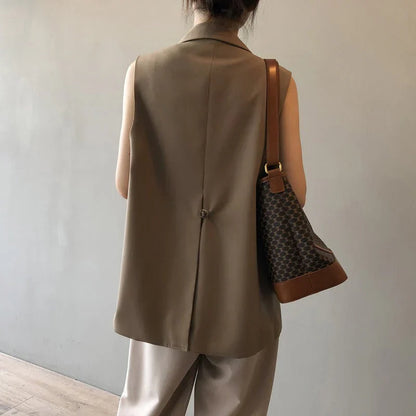 LeRoxy | Beige Mouwloze Blazer voor Dames | Stijlvolle en Moderne Look