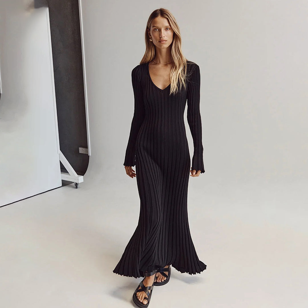 LeRoxy Gebreide Maxi Jurk - Stijlvolle en Comfortabele Mode voor Elke Gelegenheid