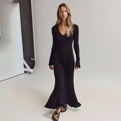 LeRoxy Gebreide Maxi Jurk - Stijlvolle en Comfortabele Mode voor Elke Gelegenheid