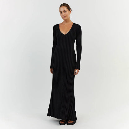 LeRoxy Gebreide Maxi Jurk - Stijlvolle en Comfortabele Mode voor Elke Gelegenheid