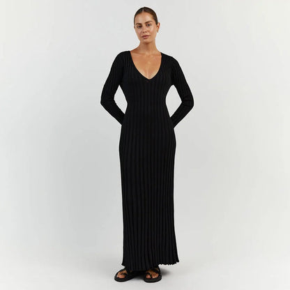 LeRoxy Gebreide Maxi Jurk - Stijlvolle en Comfortabele Mode voor Elke Gelegenheid