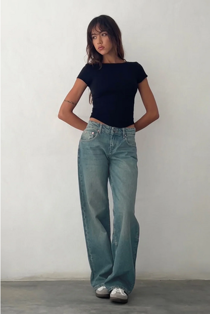 LeRoxy | Dames Stretch Jeans | Comfortabele High Rise Spijkerbroek in Denim