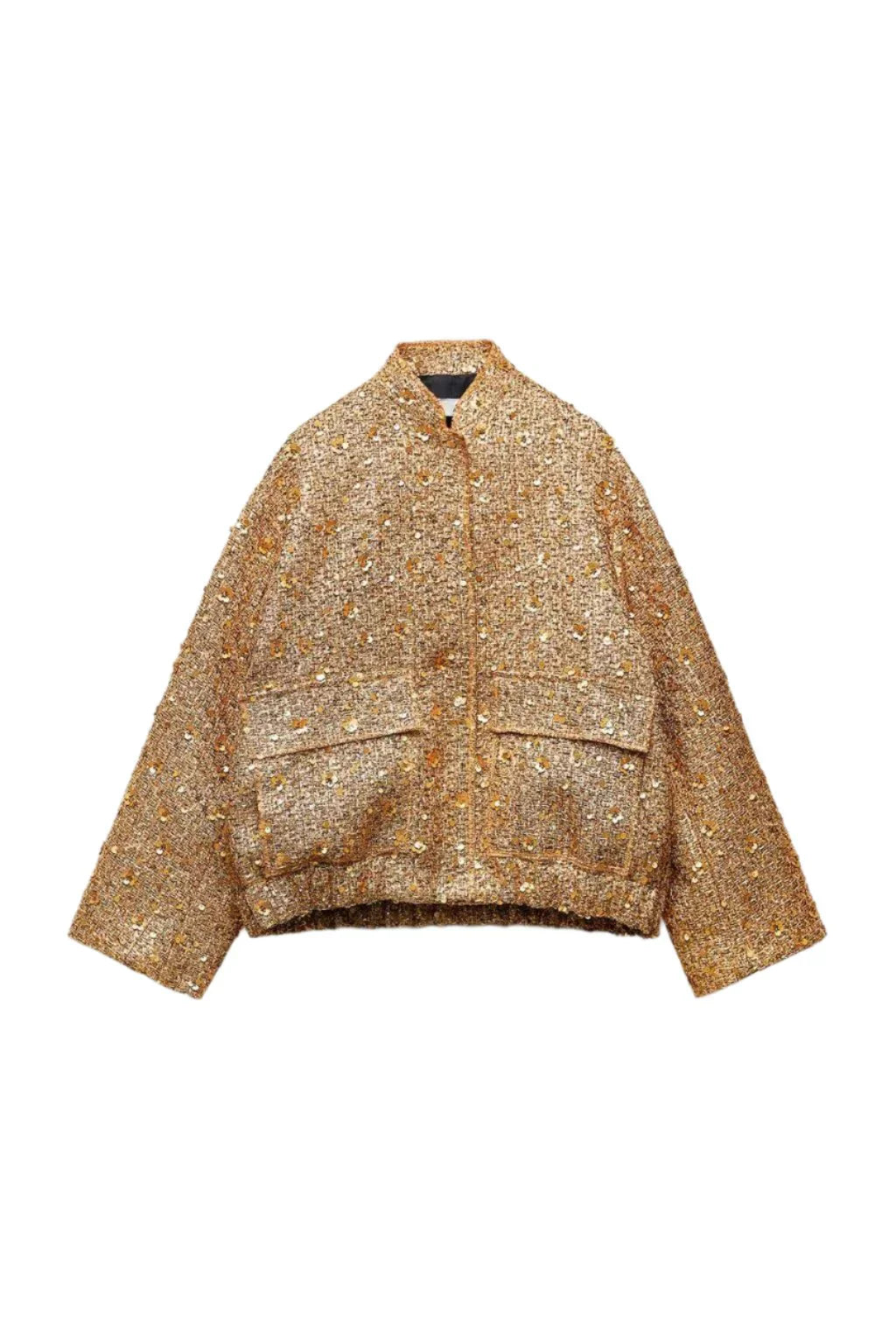 LeRoxy | Gouden Bomberjack met Pailletten | Damesmode Trendy Jasje