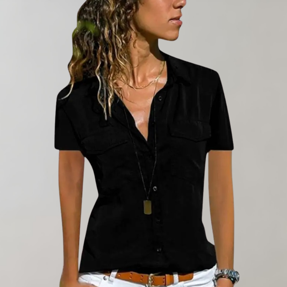 LeRoxy | Elegante Damesblouse Korte Mouwen | Stijlvolle Top voor Vrouwen