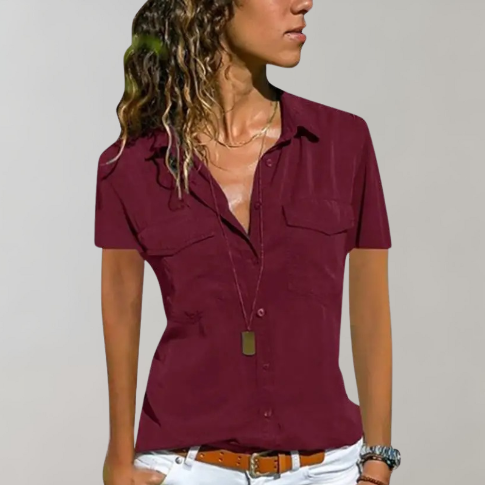 LeRoxy | Elegante Damesblouse Korte Mouwen | Stijlvolle Top voor Vrouwen