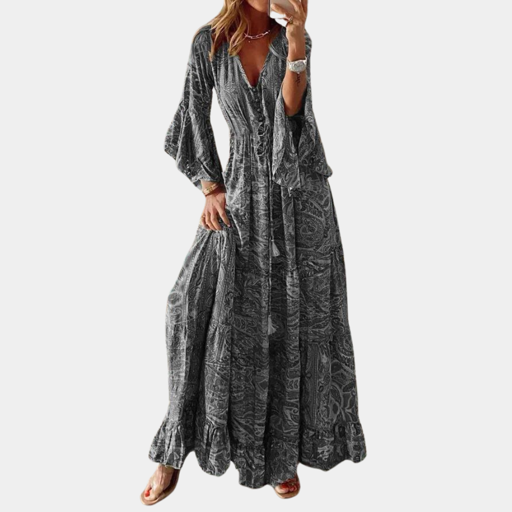 LeRoxy Boheemse Lange Jurk voor Vrouwen – Stijlvolle en Comfortabele Mode voor Elke Gelegenheid