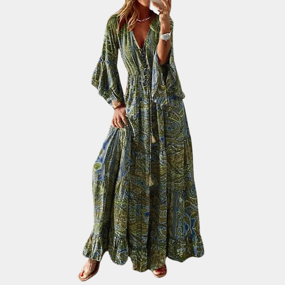LeRoxy Boheemse Lange Jurk voor Vrouwen – Stijlvolle en Comfortabele Mode voor Elke Gelegenheid