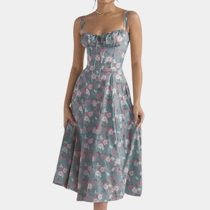LeRoxy | dames zomerjurk met bloemenprint en spaghettibandjes | lichtgewicht en luchtig