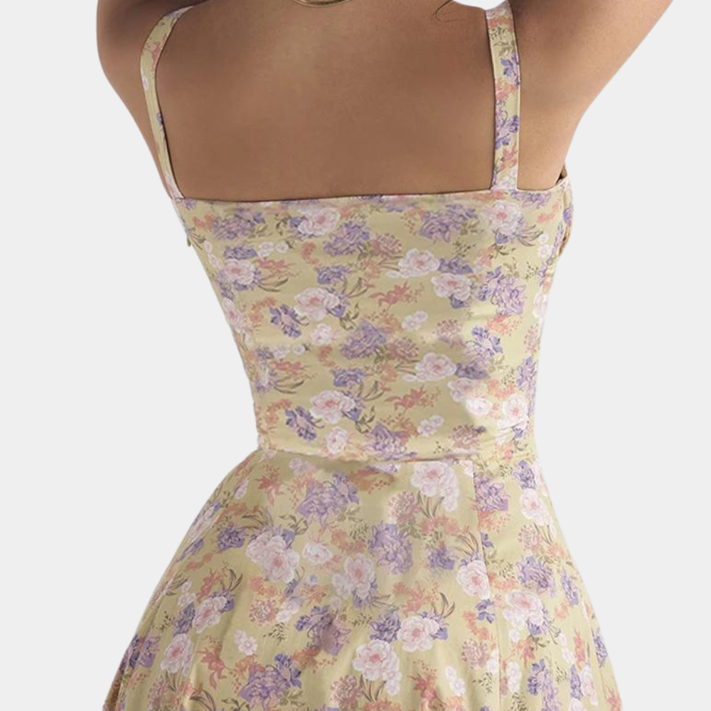 LeRoxy | dames zomerjurk met bloemenprint en spaghettibandjes | lichtgewicht en luchtig