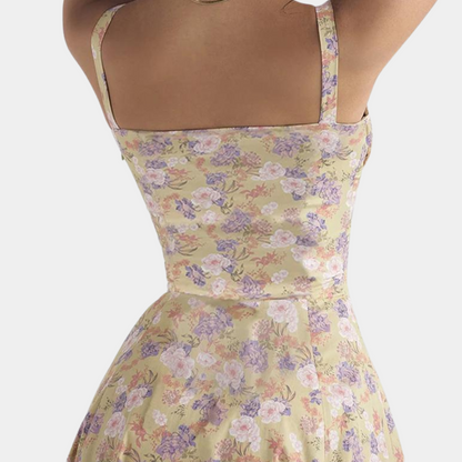 LeRoxy | dames zomerjurk met bloemenprint en spaghettibandjes | lichtgewicht en luchtig