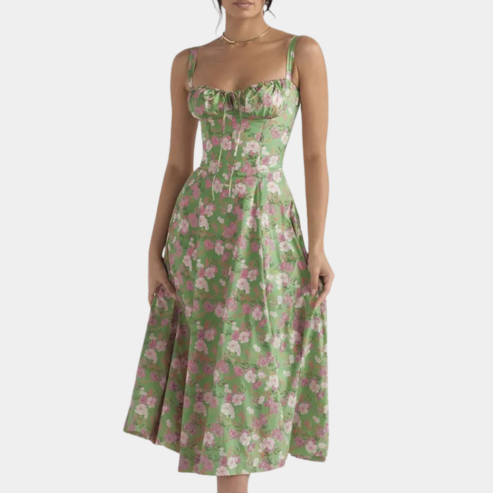 LeRoxy | dames zomerjurk met bloemenprint en spaghettibandjes | lichtgewicht en luchtig