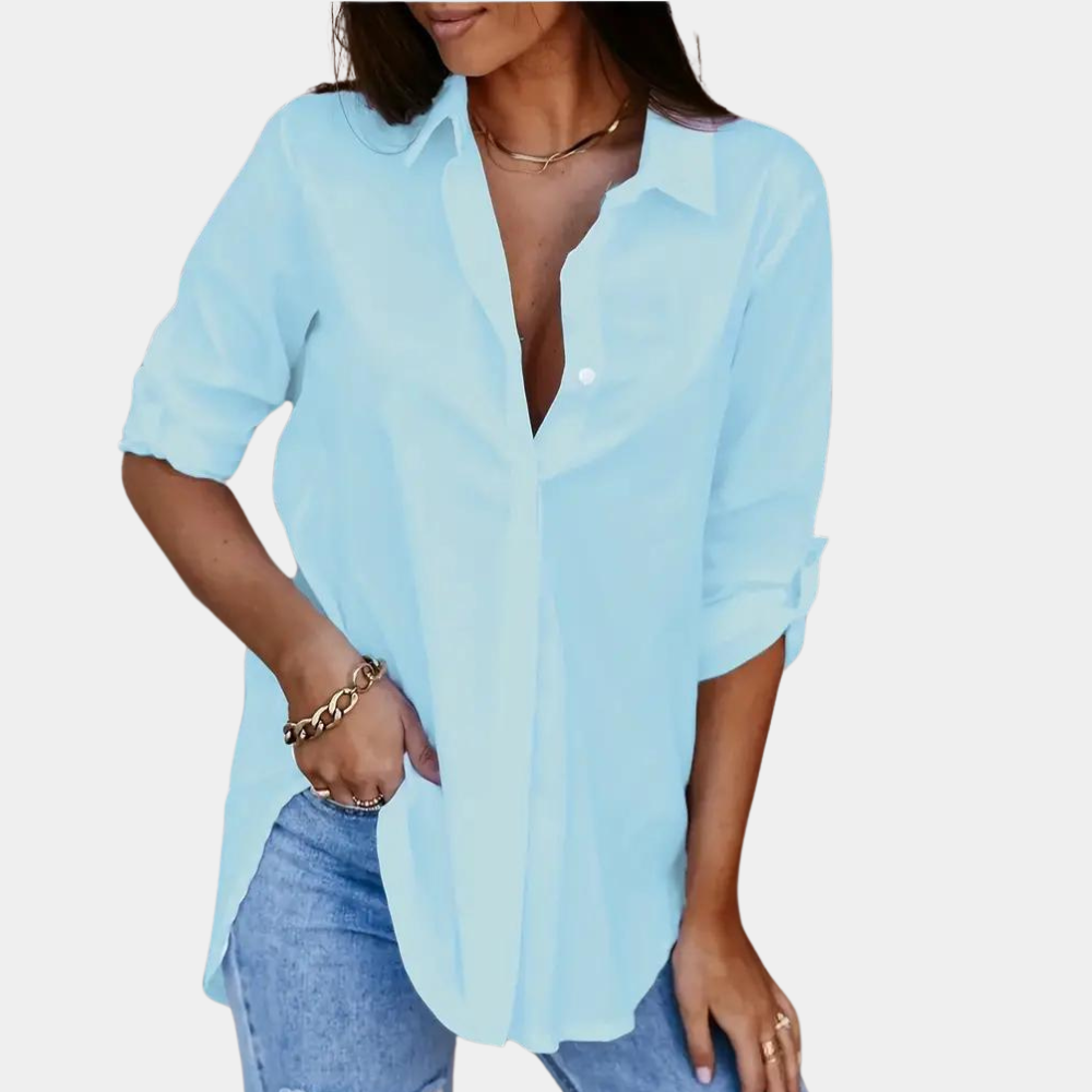 LeRoxy | Dames Blouse met Lange Mouwen en Rechte Pasvorm | Elegant en Comfortabel