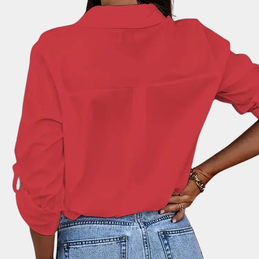 LeRoxy | Dames Blouse met Lange Mouwen en Rechte Pasvorm | Elegant en Comfortabel