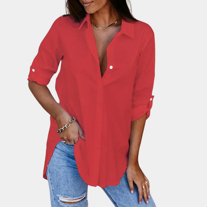 LeRoxy | Dames Blouse met Lange Mouwen en Rechte Pasvorm | Elegant en Comfortabel