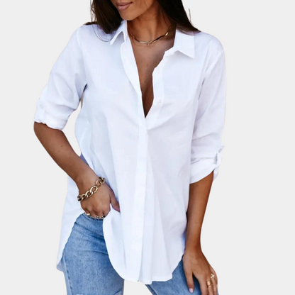 LeRoxy | Dames Blouse met Lange Mouwen en Rechte Pasvorm | Elegant en Comfortabel