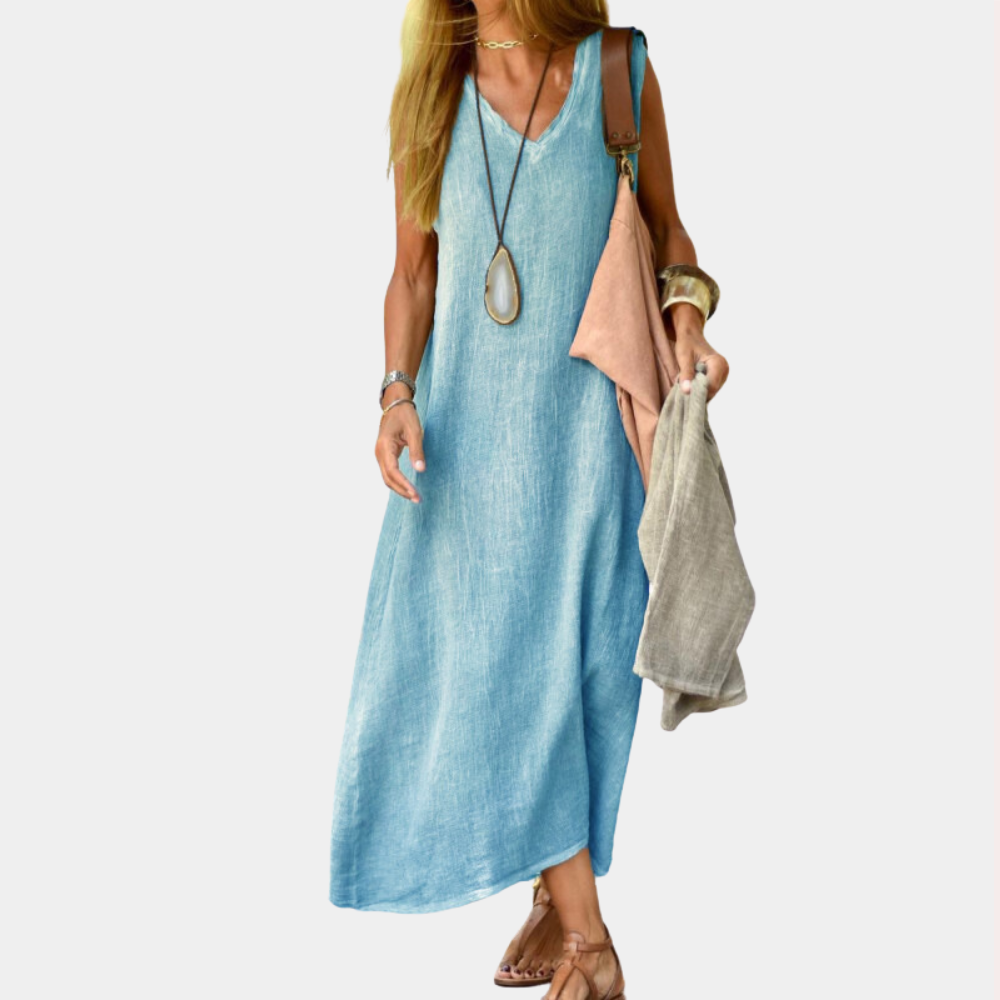 LeRoxy | Casual V-Hals Dames Maxi Zomerjurk | Luchtige & Stijlvolle Zomeroutfit