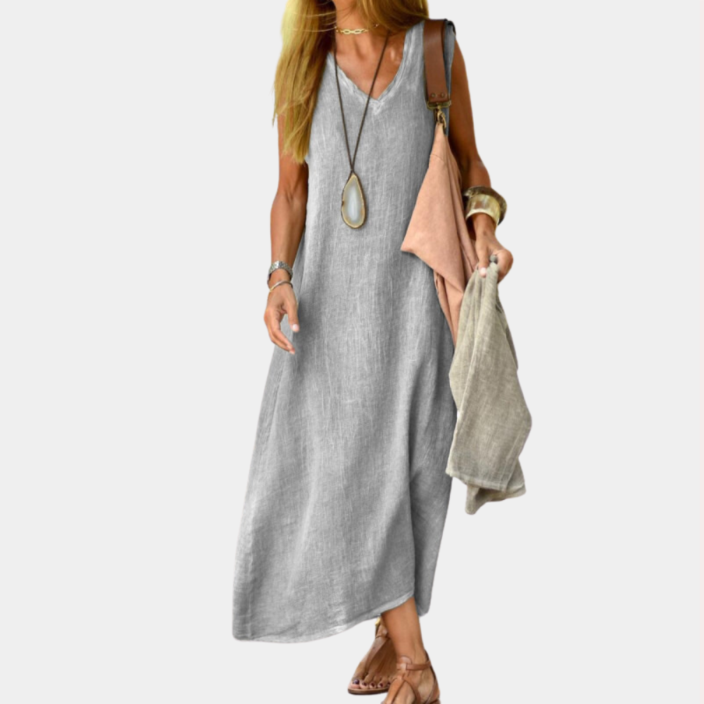 LeRoxy | Casual V-Hals Dames Maxi Zomerjurk | Luchtige & Stijlvolle Zomeroutfit