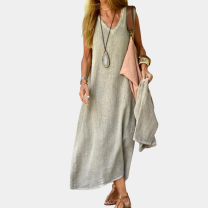 LeRoxy | Casual V-Hals Dames Maxi Zomerjurk | Luchtige & Stijlvolle Zomeroutfit