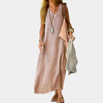 LeRoxy | Casual V-Hals Dames Maxi Zomerjurk | Luchtige & Stijlvolle Zomeroutfit