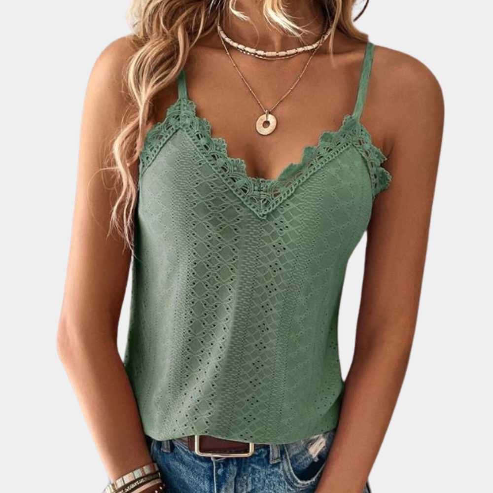 LeRoxy | Dames Top met V-hals en Spaghettibandjes | Stijlvol en Elegant