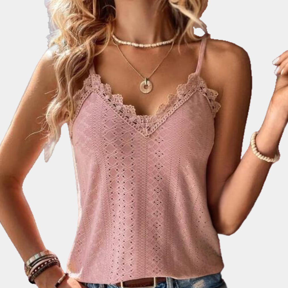 LeRoxy | Dames Top met V-hals en Spaghettibandjes | Stijlvol en Elegant
