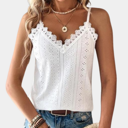 LeRoxy | Dames Top met V-hals en Spaghettibandjes | Stijlvol en Elegant