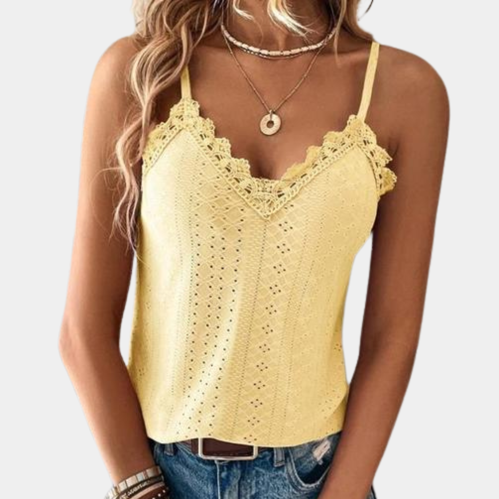 LeRoxy | Dames Top met V-hals en Spaghettibandjes | Stijlvol en Elegant