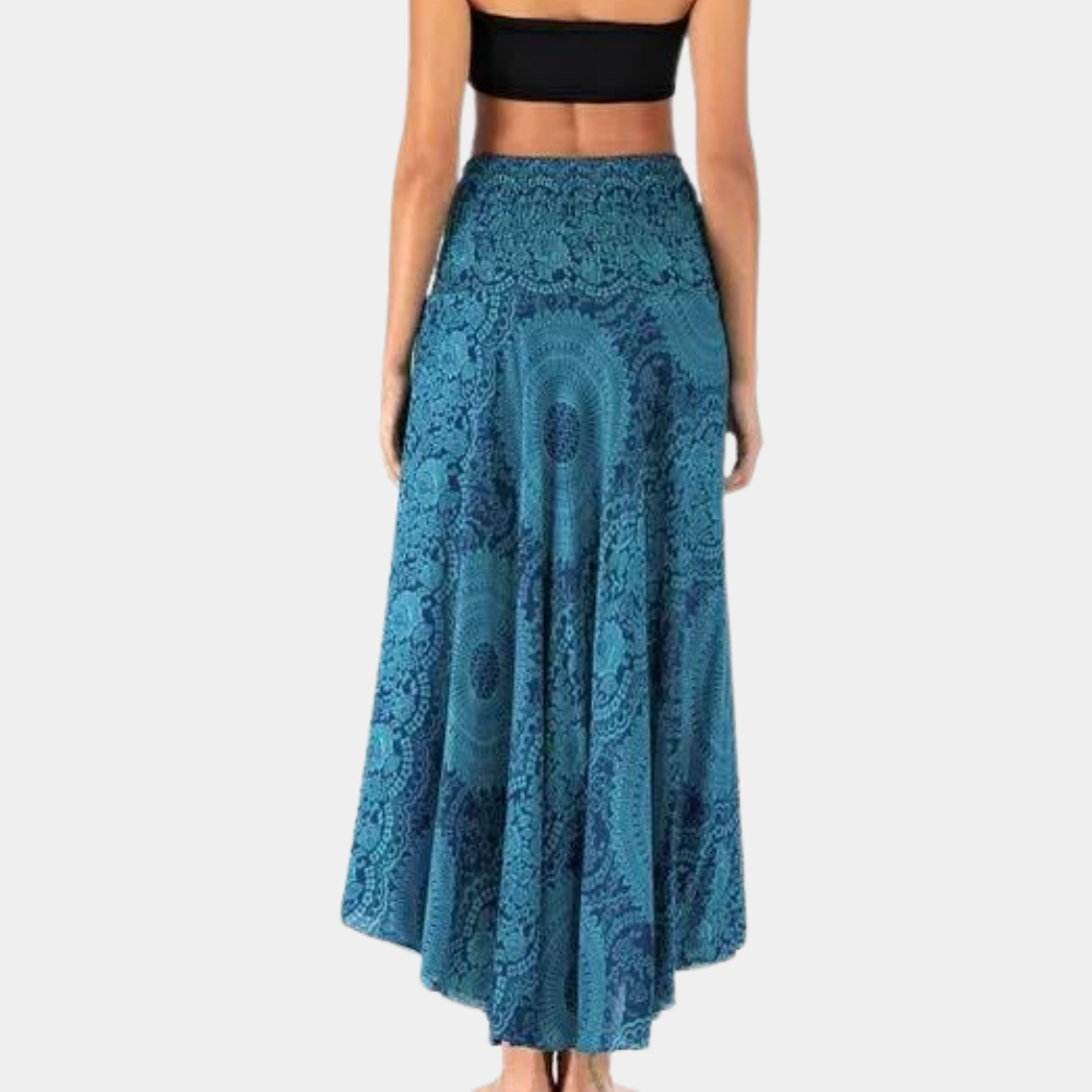 LeRoxy | Bohemian Maxi Rok Dames | Lange Rok met Strik Tailleband voor Een Mooiteloze Zomerse Look