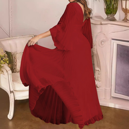 LeRoxy | Elegante Geplooide Maxi-Jurk voor Dames | Stijlvolle Lange Jurk voor Feest of Zomer