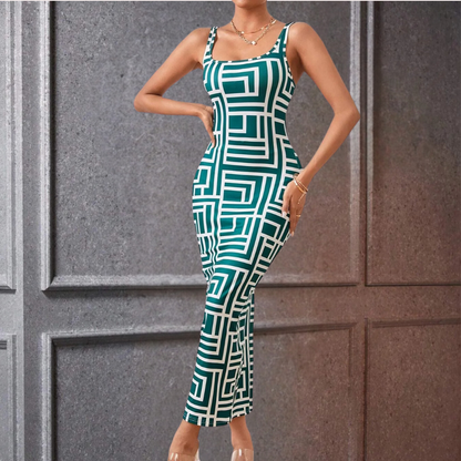 LeRoxy | Geometrische Bodycon Jurk | Strakke Pasvorm & Stijlvol Design voor Elke Gelegenheid