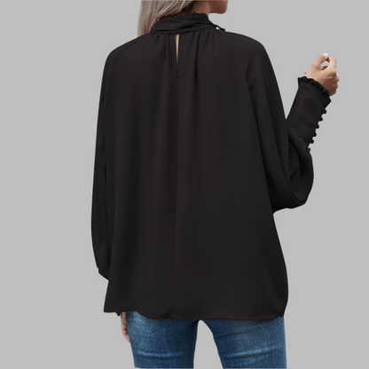 LeRoxy | Damesblouse met Lange Mouwen en Strik | Elegante Top voor Elke Gelegenheid