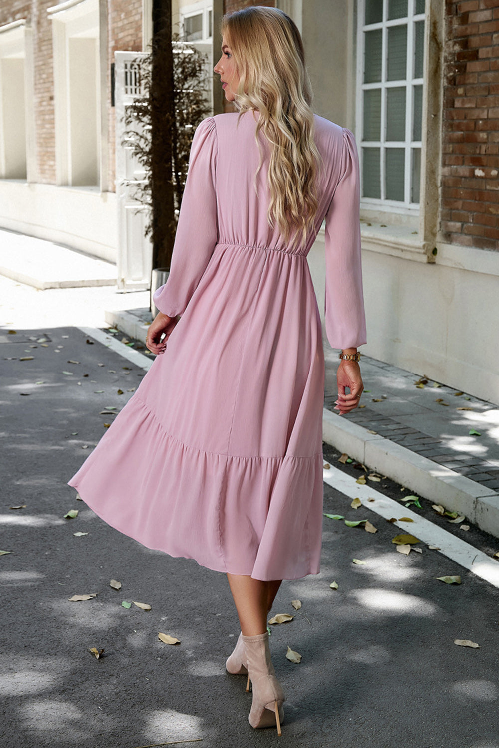 LeRoxy | Roze A-Lijn Jurk met Lange Mouwen | Casual & Elegant Damesjurk